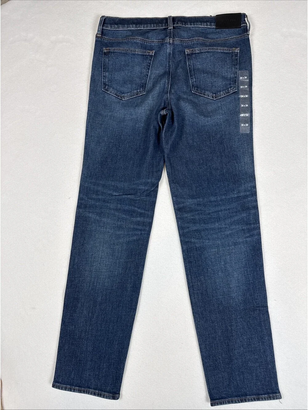 NWT Express Mens Slim Straight Stretch Jeans Medium Wash 34x34 47280434
